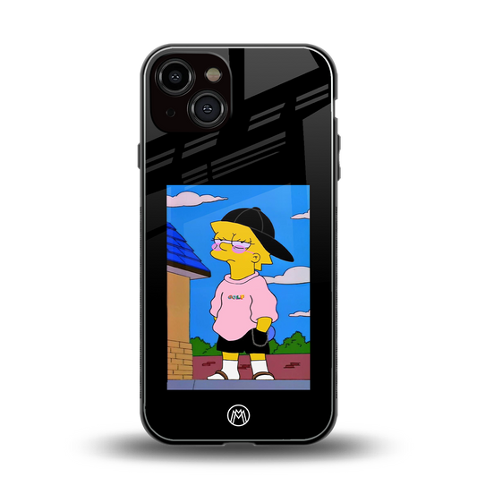 lisa simpson back phone cover | glass case for iphone 13