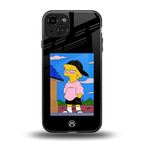 lisa simpson back phone cover | glass case for iphone 15