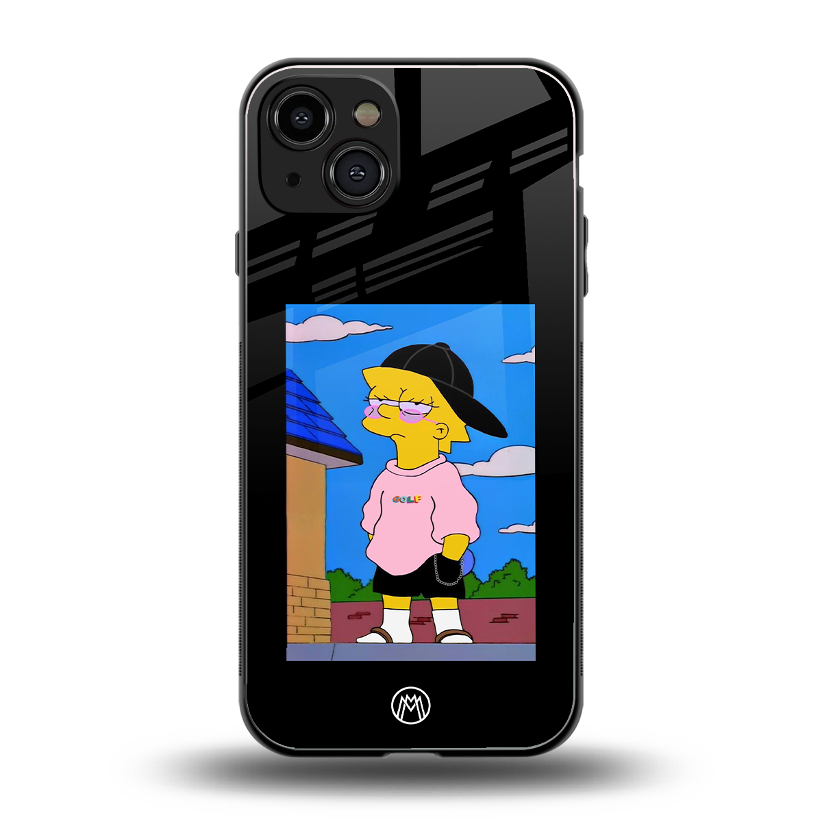 lisa simpson back phone cover | glass case for iphone 15