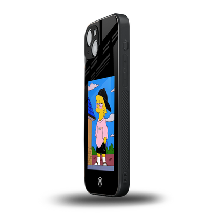 lisa simpson back phone cover | glass case for iphone 15