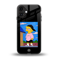 lisa simpson back phone cover | glass case for iphone 16 plus