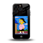 lisa simpson back phone cover | glass case for iphone 16 pro
