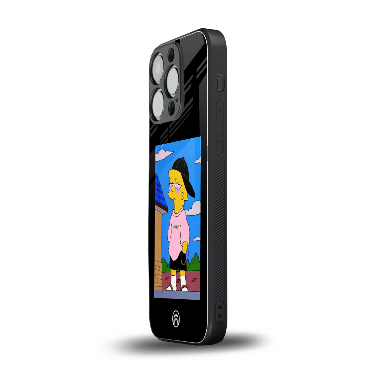 lisa simpson back phone cover | glass case for iphone 16 pro
