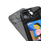 lisa simpson back phone cover | glass case for iphone 15 plus