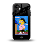 lisa simpson back phone cover | glass case for iphone 16