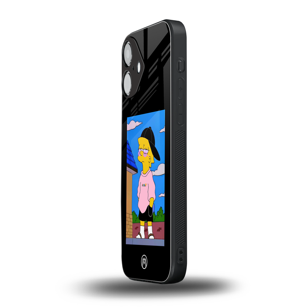 lisa simpson back phone cover | glass case for iphone 16