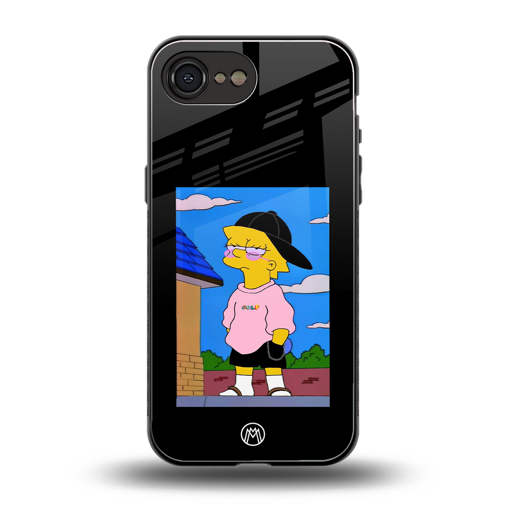 lisa simpson back phone cover | glass case for iphone 16e