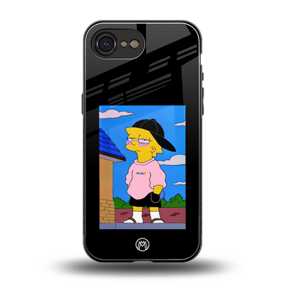 lisa simpson back phone cover | glass case for iphone 16e