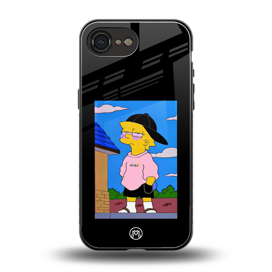 lisa simpson back phone cover | glass case for iphone 16e