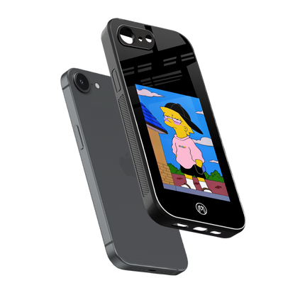 lisa simpson back phone cover | glass case for iphone 16e