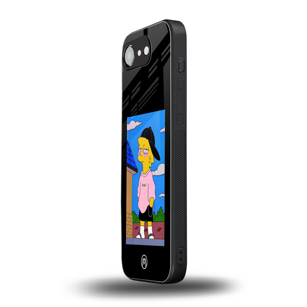 lisa simpson back phone cover | glass case for iphone 16e