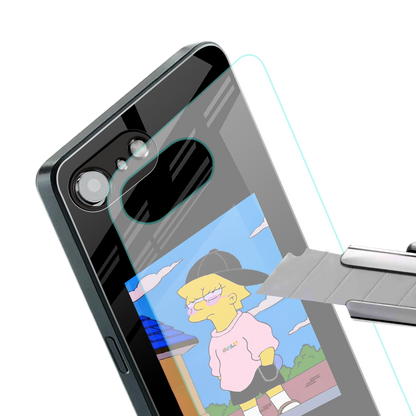 lisa simpson back phone cover | glass case for iphone 16e