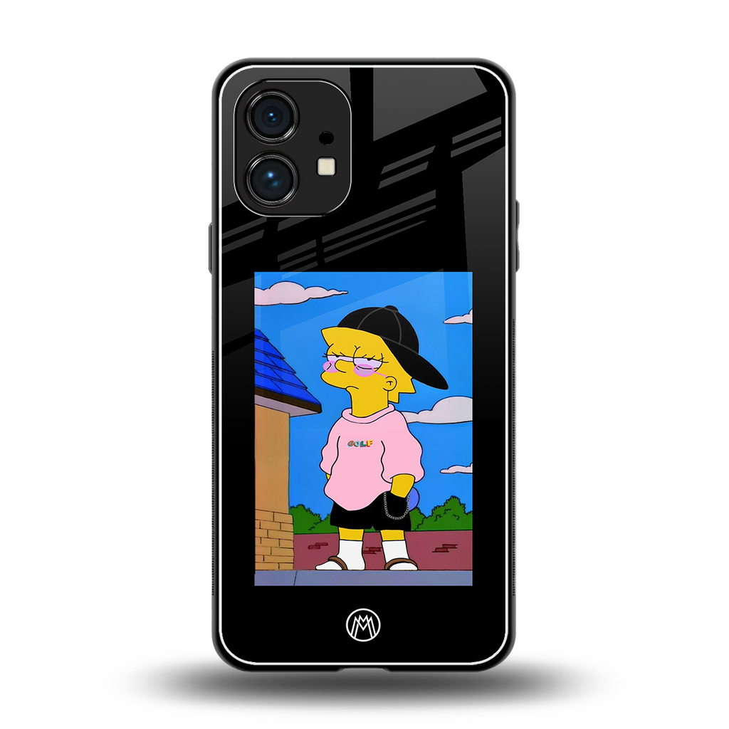 lisa simpson back phone cover | glass case for nothing phone 1