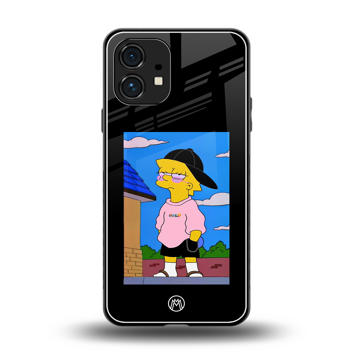 lisa simpson back phone cover | glass case for nothing phone 1