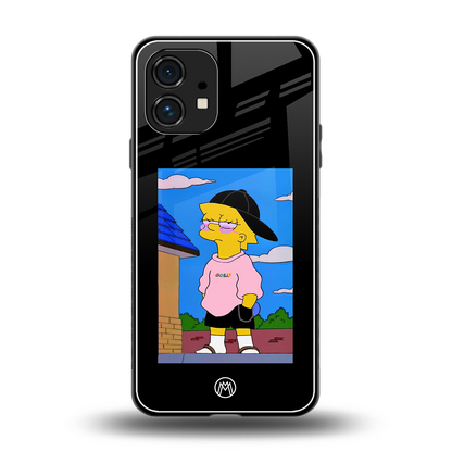 lisa simpson back phone cover | glass case for nothing phone 1