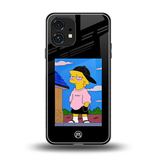 lisa simpson back phone cover | glass case for nothing phone 1