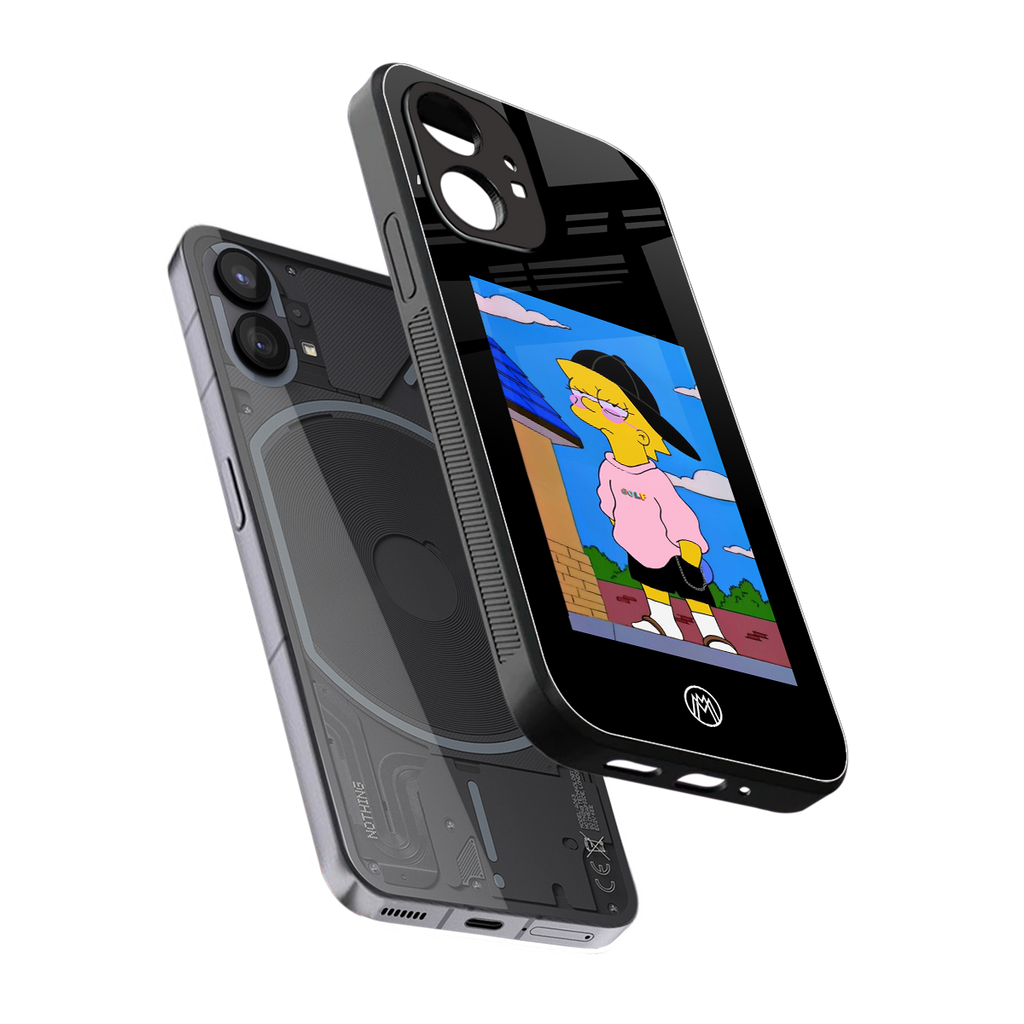 lisa simpson back phone cover | glass case for nothing phone 1
