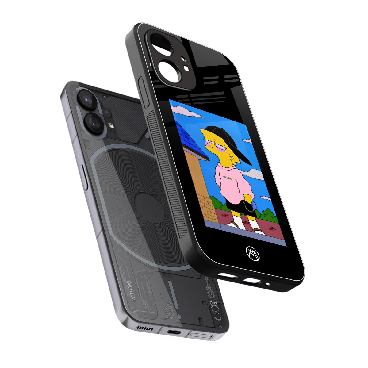 lisa simpson back phone cover | glass case for nothing phone 1