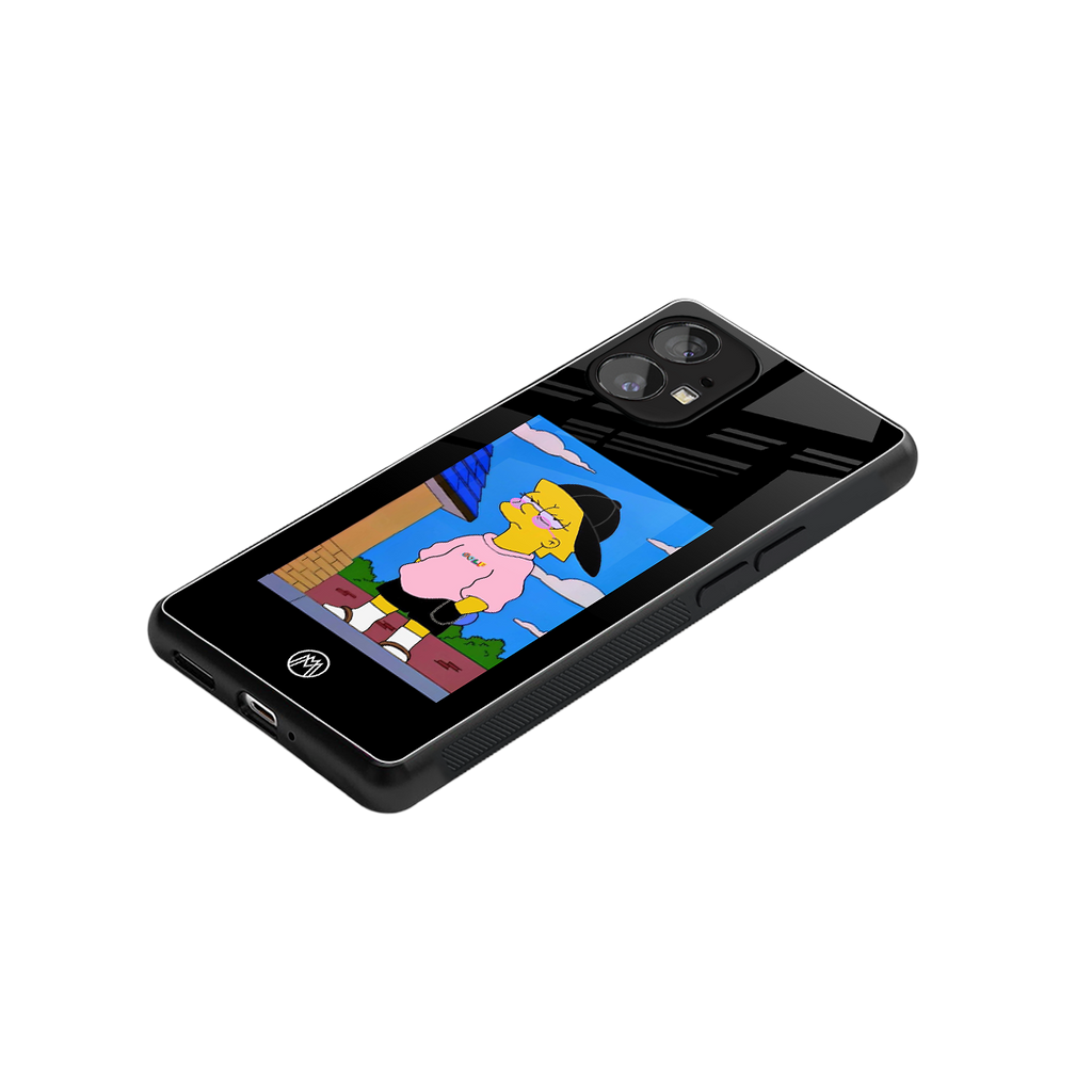 lisa simpson back phone cover | glass case for nothing phone 1