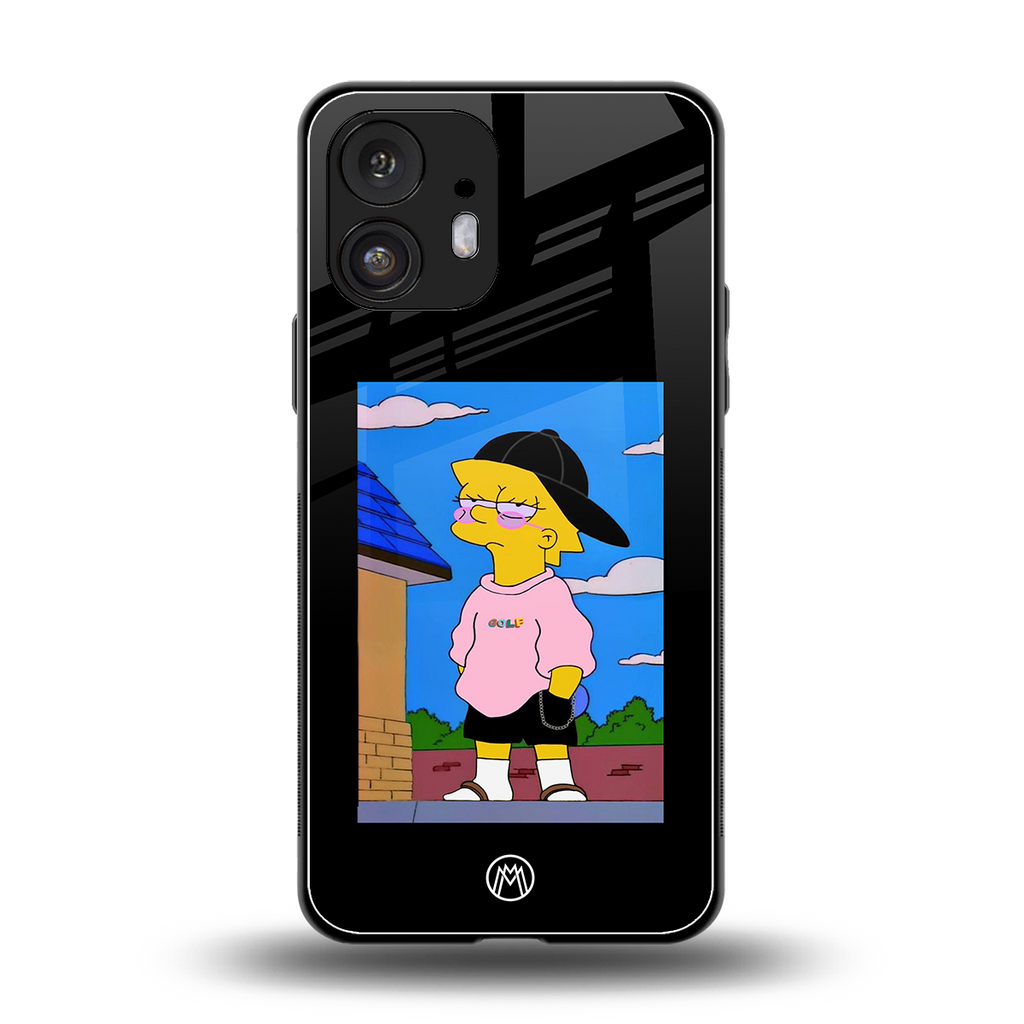 lisa simpson back phone cover | glass case for nothing phone 2
