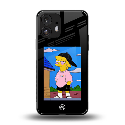 lisa simpson back phone cover | glass case for nothing phone 2