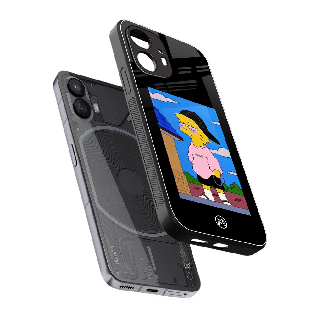 lisa simpson back phone cover | glass case for nothing phone 2