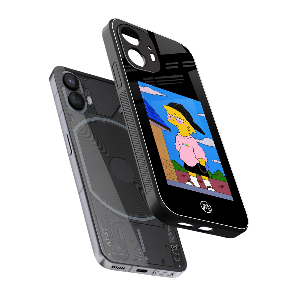 lisa simpson back phone cover | glass case for nothing phone 2