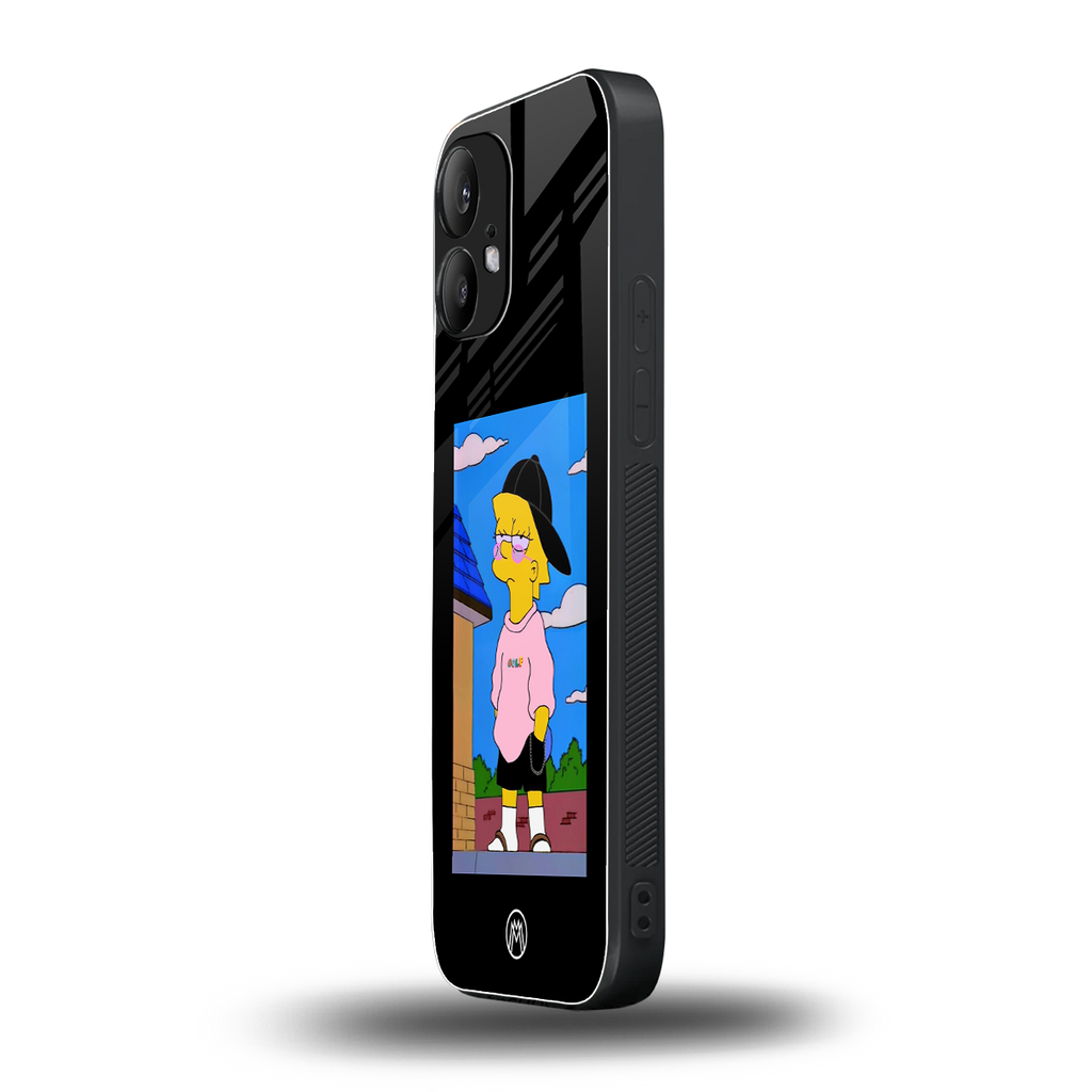 lisa simpson back phone cover | glass case for nothing phone 2