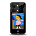 lisa simpson back phone cover | glass case for oneplus nord 3