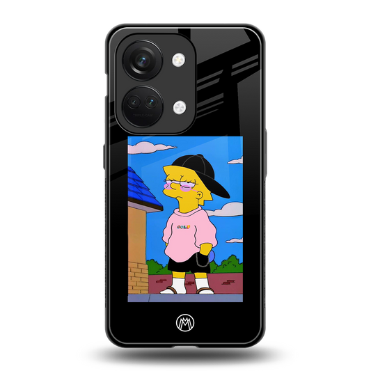 lisa simpson back phone cover | glass case for oneplus nord 3