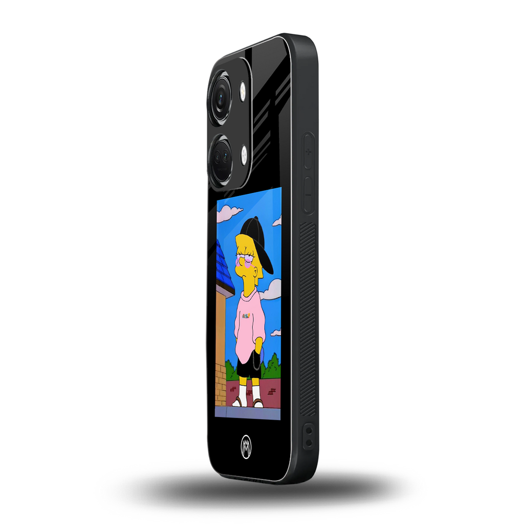 lisa simpson back phone cover | glass case for oneplus nord 3