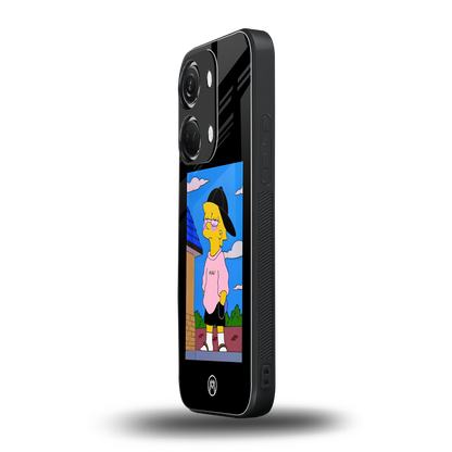 lisa simpson back phone cover | glass case for oneplus nord 3