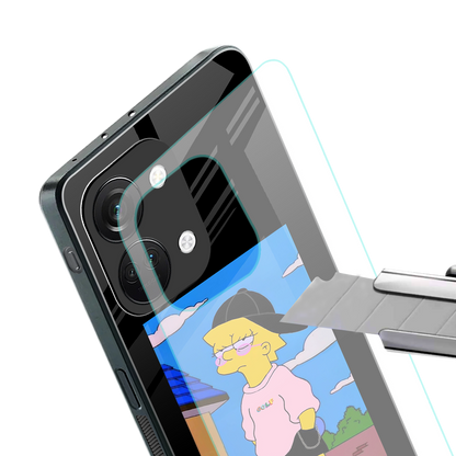 lisa simpson back phone cover | glass case for oneplus nord 3