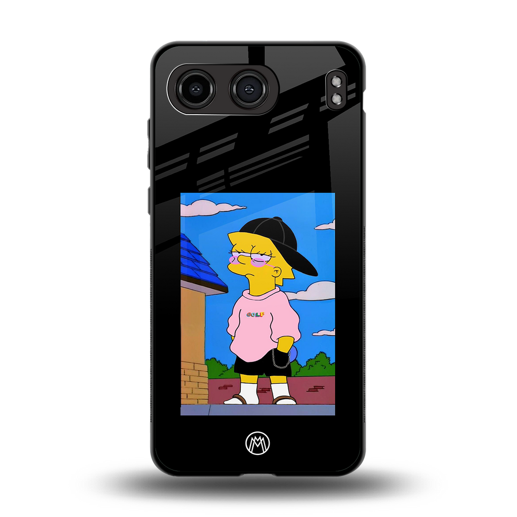 lisa simpson back phone cover | glass case for oneplus nord 4