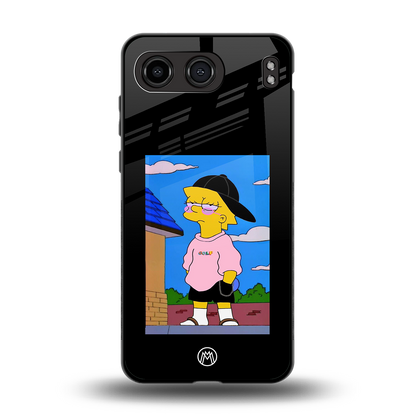 lisa simpson back phone cover | glass case for oneplus nord 4