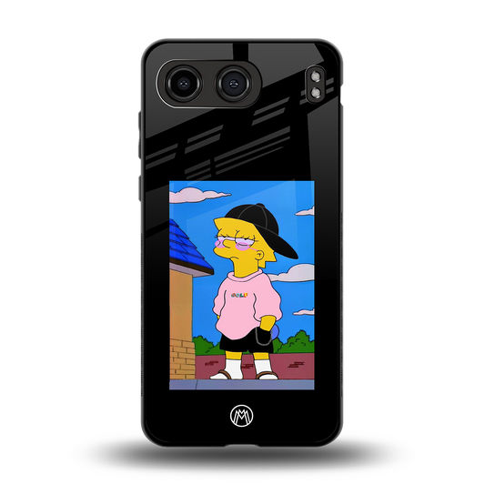 lisa simpson back phone cover | glass case for oneplus nord 4