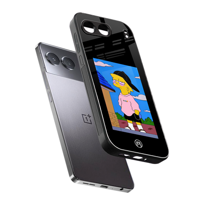 lisa simpson back phone cover | glass case for oneplus nord 4