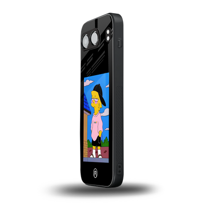lisa simpson back phone cover | glass case for oneplus nord 4