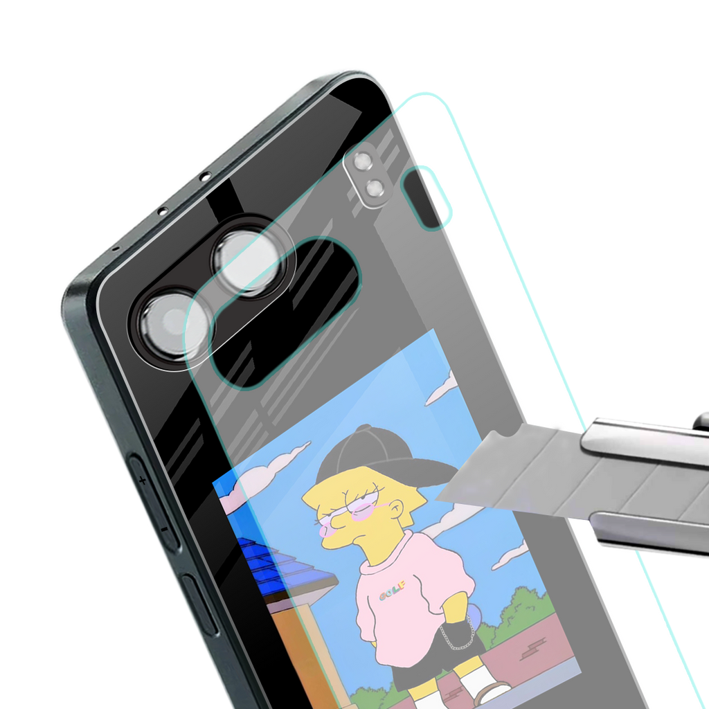 lisa simpson back phone cover | glass case for oneplus nord 4