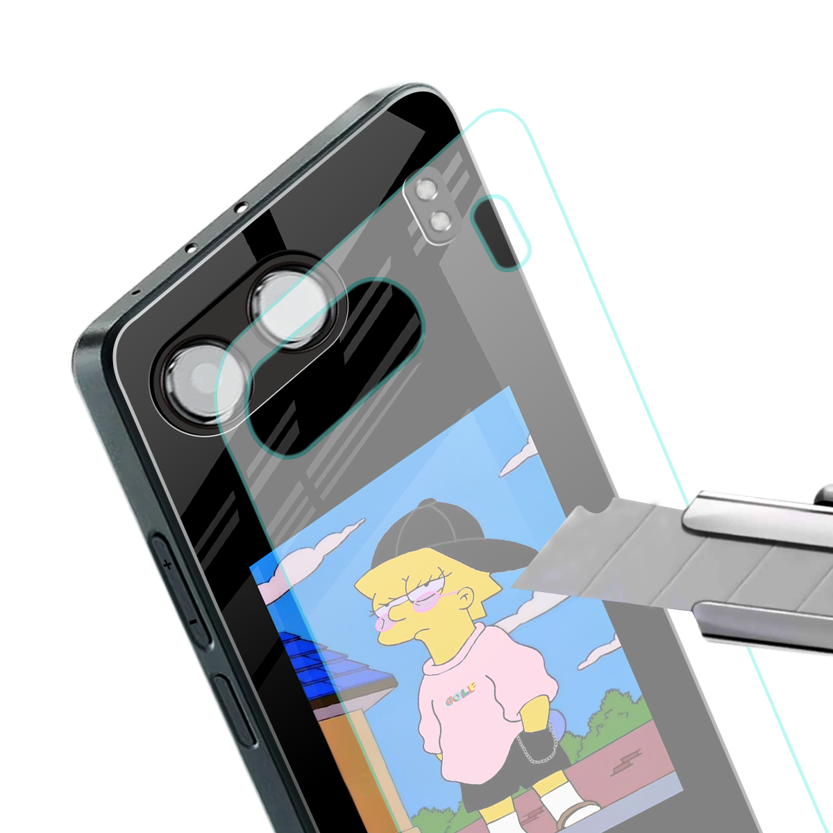 lisa simpson back phone cover | glass case for oneplus nord 4