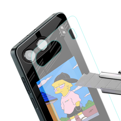 lisa simpson back phone cover | glass case for oneplus nord 4