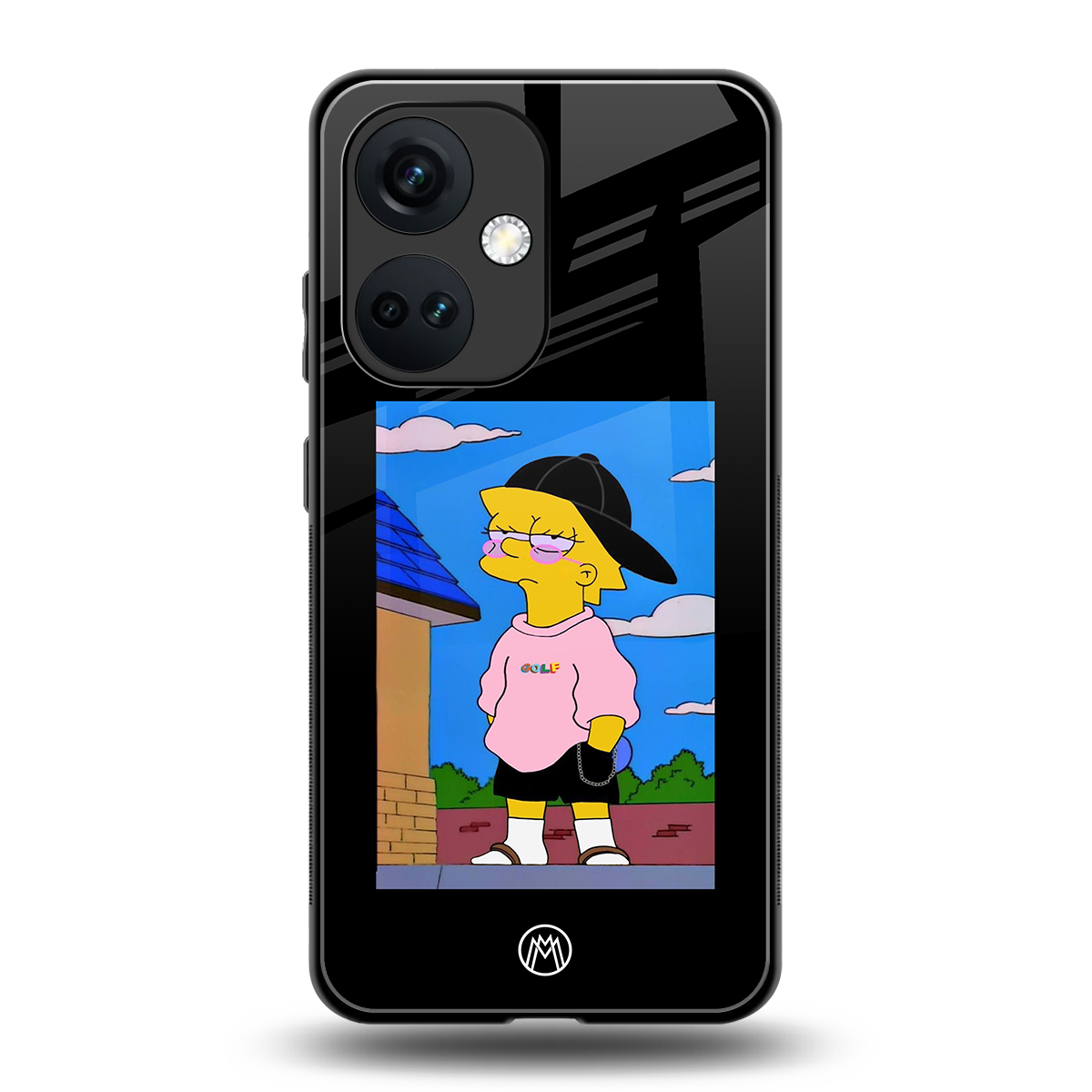lisa simpson back phone cover | glass case for oneplus nord ce 3