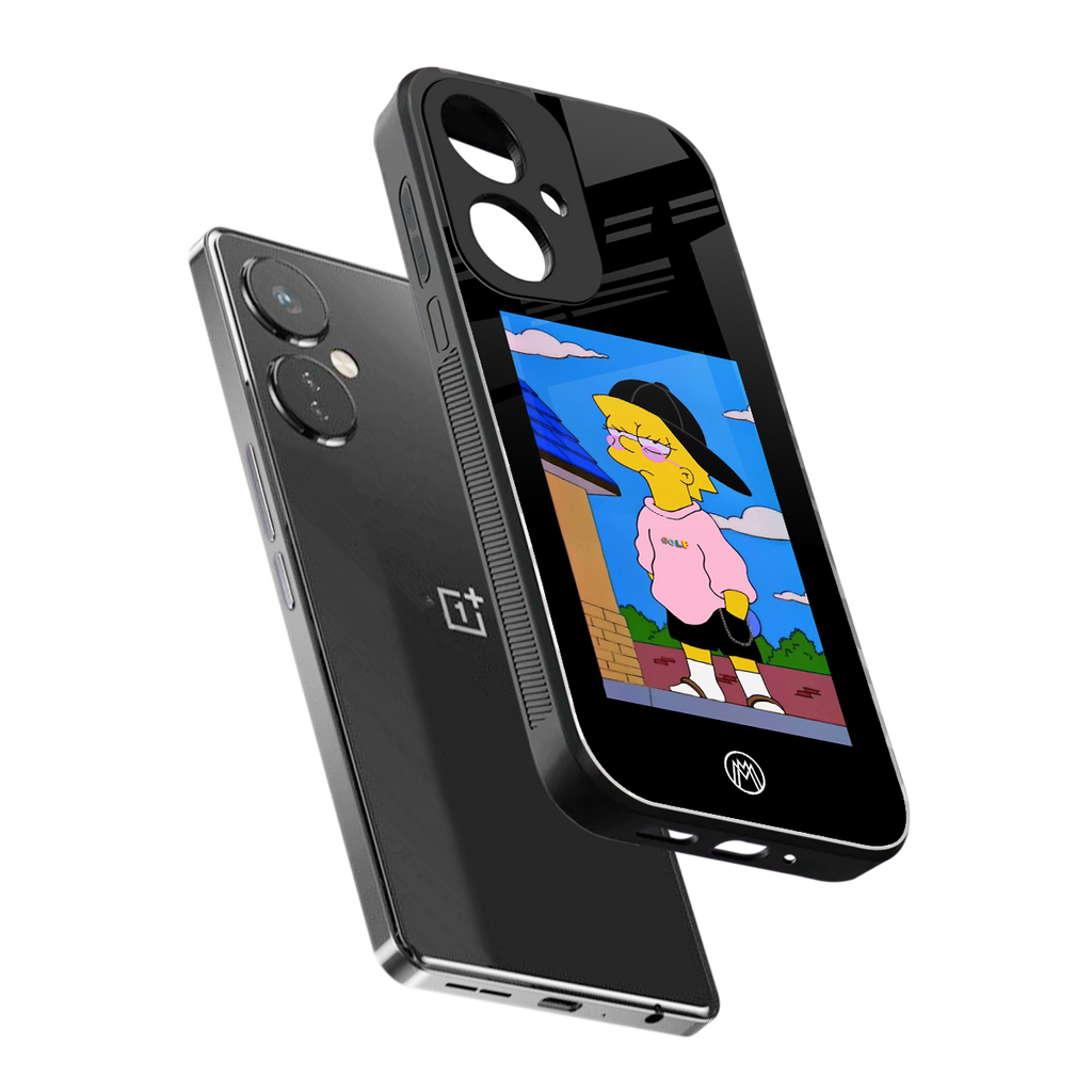 lisa simpson back phone cover | glass case for oneplus nord ce 3