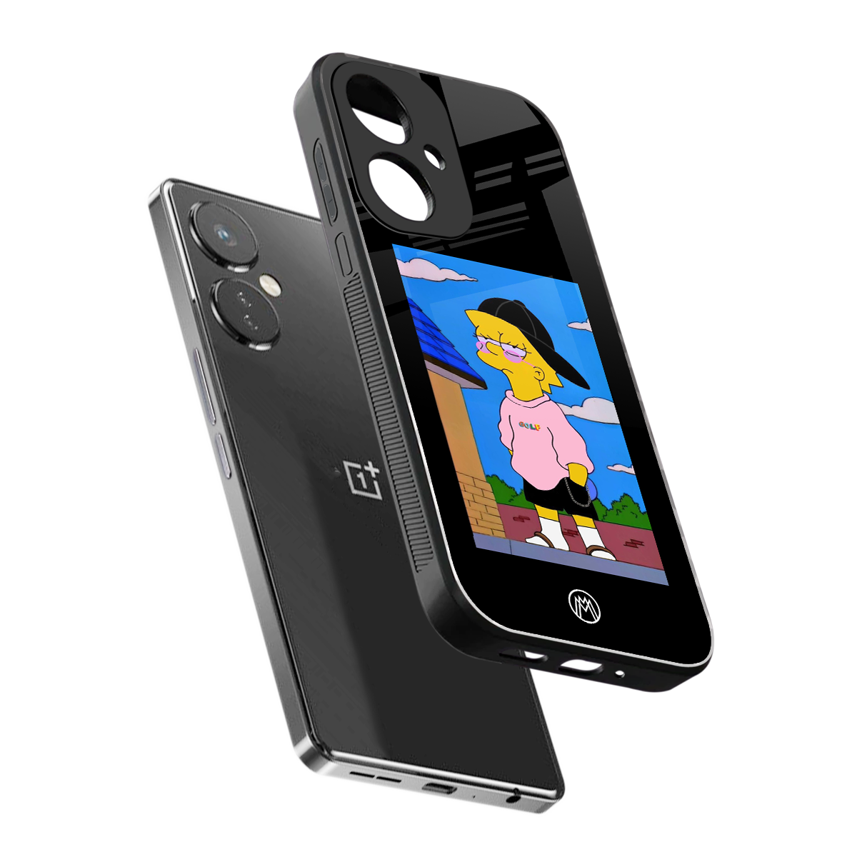 lisa simpson back phone cover | glass case for oneplus nord ce 3