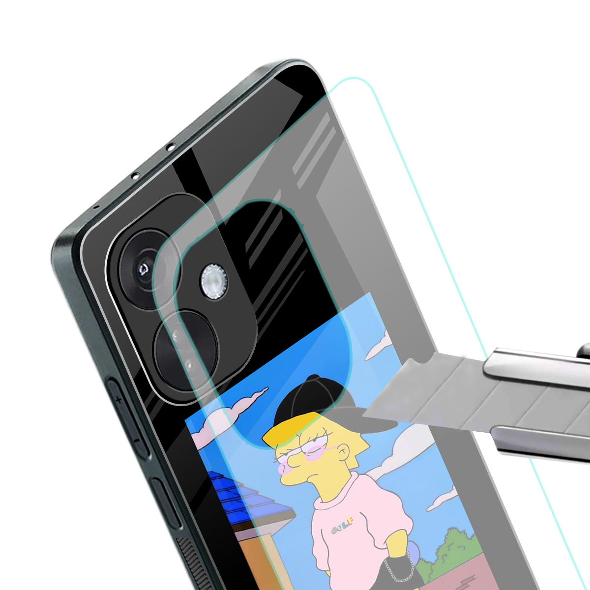 lisa simpson back phone cover | glass case for oneplus nord ce 3