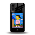 lisa simpson back phone cover | glass case for oneplus nord ce 4 lite