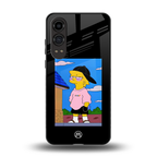 lisa simpson back phone cover | glass case for oneplus nord ce 4 lite