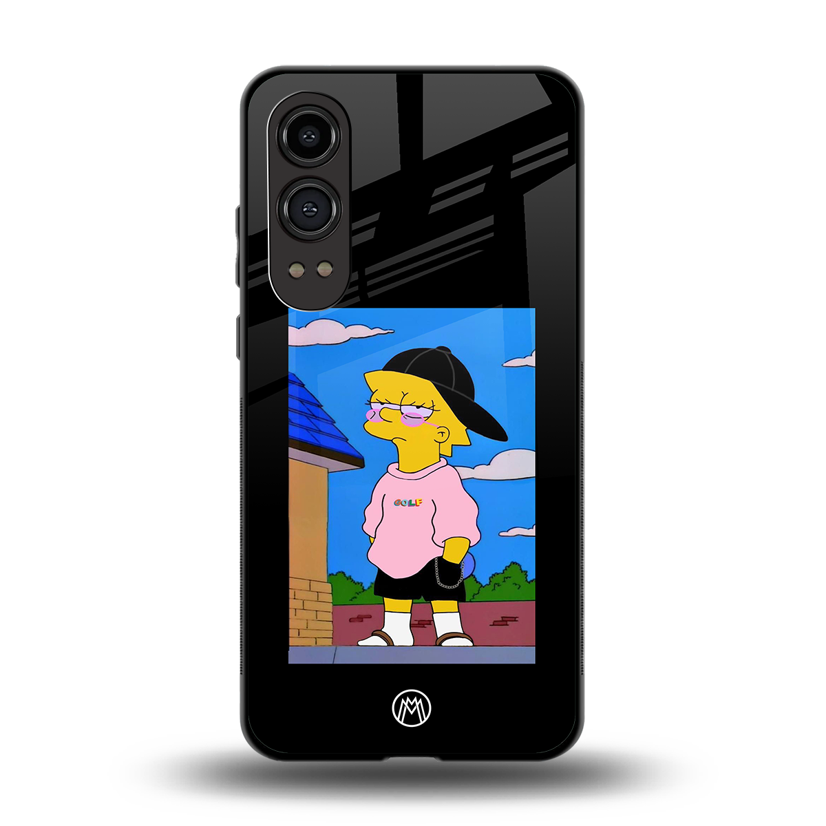 lisa simpson back phone cover | glass case for oneplus nord ce 4 lite
