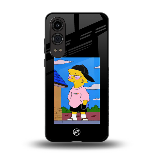 lisa simpson back phone cover | glass case for oneplus nord ce 4 lite