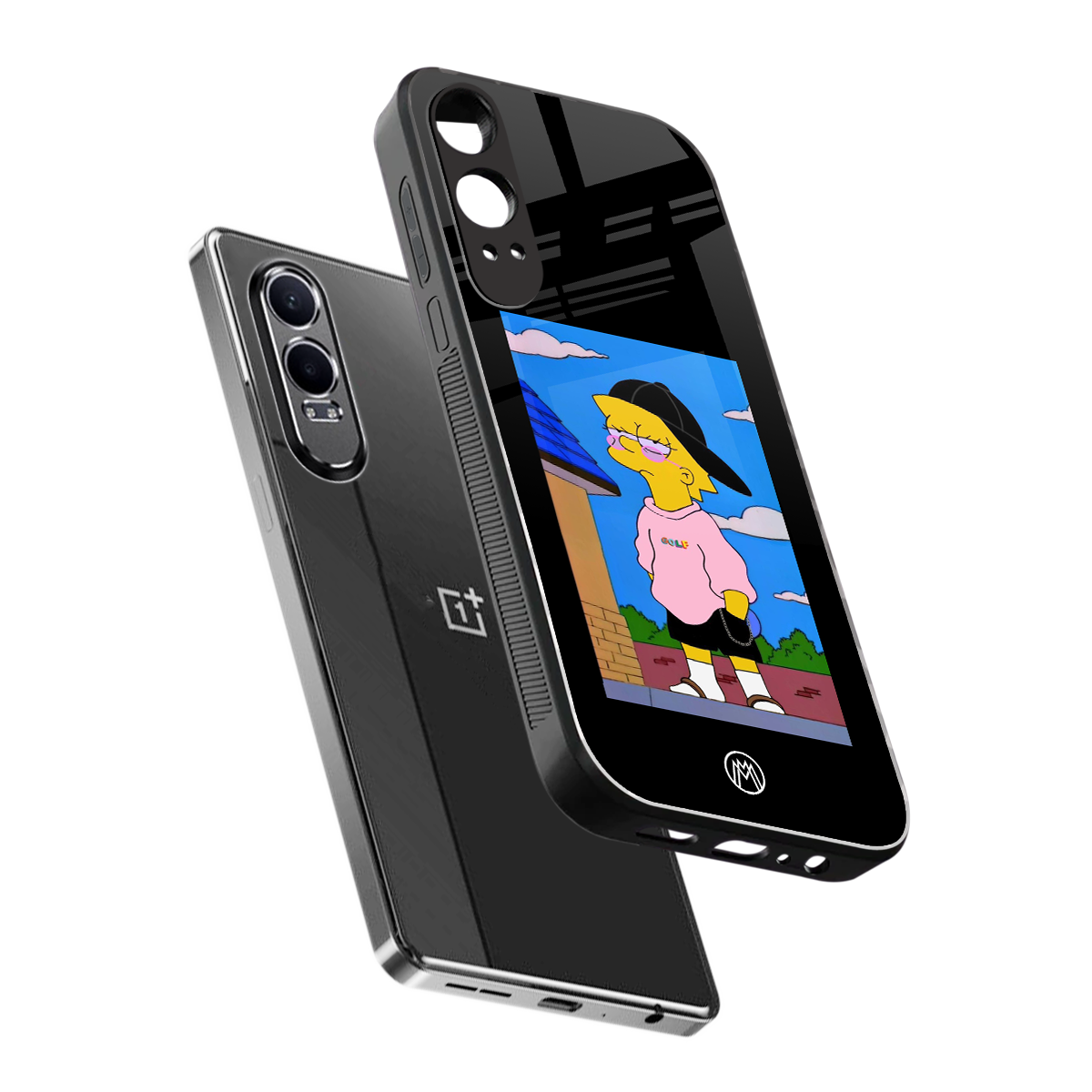 lisa simpson back phone cover | glass case for oneplus nord ce 4 lite